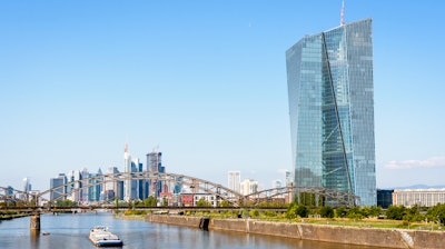 The European Central Bank building in Frankfurt, Germany, Aug. 2023.