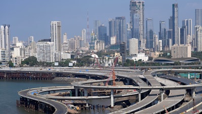 The coastal road project in Mumbai, India, Feb. 1, 2024.