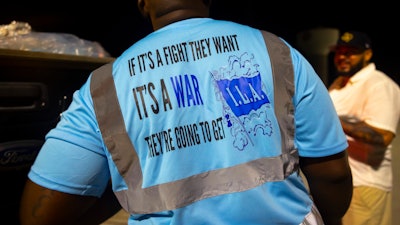 Longshoremen strike at midnight at Bayport Terminal, Houston, Oct. 1, 2024.