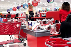 A shopper checks out at a Target in Glenview, Ill., Oct. 27, 2024.