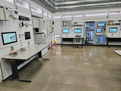 A section of the application Lab at ABB's new campus in New Berlin, Wisconsin.