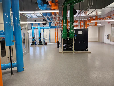 The HVAC room at ABB's new campus in New Berlin, Wisconsin.