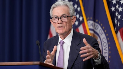Federal Reserve Board Chairman Jerome Powell speaks during a news conference in Washington, Sept. 18, 2024.