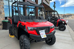 Off-road vehicles outside a Cabela's store in Lone Tree, Colo., Dec. 8, 2024.