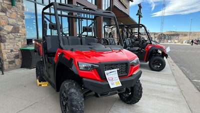 Off-road vehicles outside a Cabela's store in Lone Tree, Colo., Dec. 8, 2024.