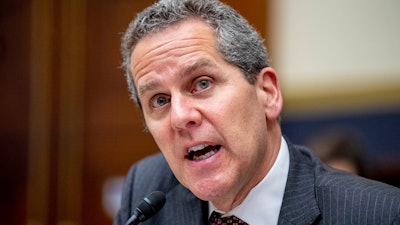 Federal Reserve Board of Governors Vice Chair for Supervision Michael Barr testifies at a House Financial Services Committee hearing, March 29, 2023, Washington.