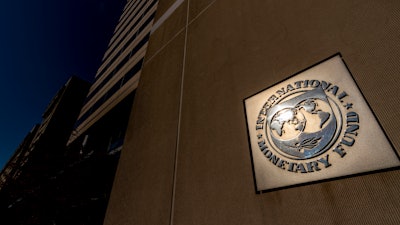 The International Monetary Fund building, Washington, April 5, 2021.