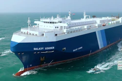 A Houthi escort of the cargo ship Galaxy Leader in the Red Sea off the coast of Yemen, Nov. 19, 2023.