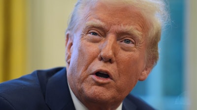 President Trump in the Oval Office at the White House, Jan. 30, 2025.