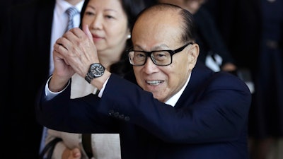 Li Ka-shing, chairman of CK Hutchison Holdings, after the company's annual general meeting in Hong Kong, May 10, 2018.