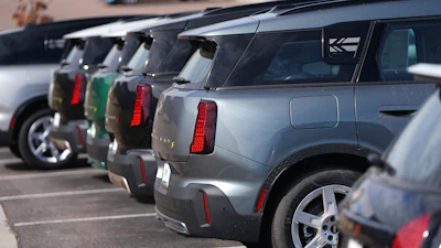 Unsold 2025 Countryman vehicles at a Mini dealership, March 23, 2025, Highlands Ranch, Colo.
