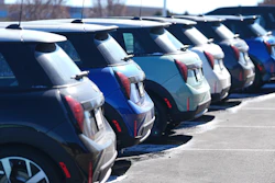 Unsold 2025 Cooper hardtops and Countryman utility vehicles at a Mini dealership, Feb. 9, 2025, Highlands Ranch, Colo.