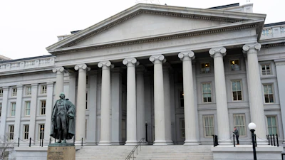 The Treasury Department building, Washington, March 13, 2025, in.