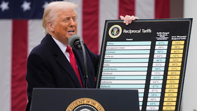 President Trump during an event to announce new tariffs in the Rose Garden at the White House, April 2, 2025.