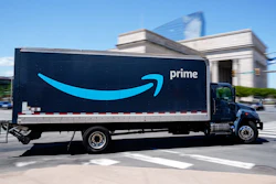 An Amazon truck in Philadelphia, April 30, 2021.