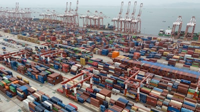 Shipping containers at the Guangzhou Port, China, April 17, 2025.