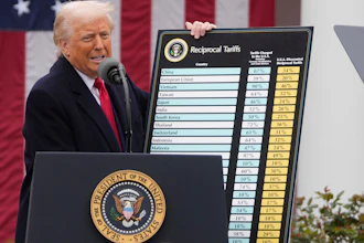 President Trump during an event to announce new tariffs in the Rose Garden at the White House, April 2, 2025.