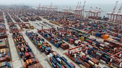 Shipping containers at the Guangzhou Port, China, April 17, 2025.