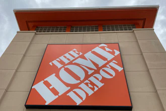 A Home Depot logo sign hands on its facade, Friday, May 14, 2021, in North Miami, Fla.