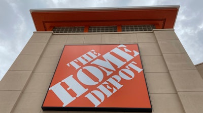 A Home Depot logo sign hands on its facade, Friday, May 14, 2021, in North Miami, Fla.