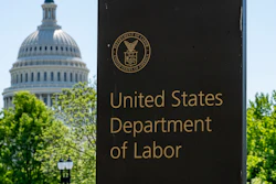 The entrance to the Labor Department near the Capitol in Washington, May 7, 2020.