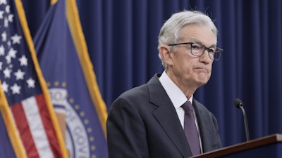 Federal Reserve Board Chairman Jerome Powell during a news conference at the Federal Reserve in Washington, June 18, 2025.