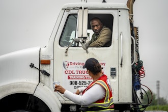 An instructor talks to a student at the Driving Academy, June 10, 2025, Linden, N.J.