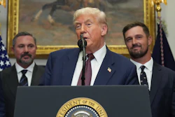 President Trump speaks alongside Cody Campbell, left, and professional golfer Bryson DeChambeau in the Roosevelt Room of the White House, July 31, 2025.
