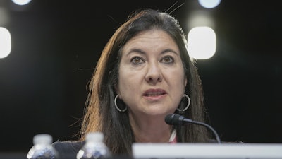 Adriana Kugler speaks during the Senate Banking Committee hearing on her nomination to the Board of Governors of the Federal Reserve System, June 21, 2023, Capitol Hill.