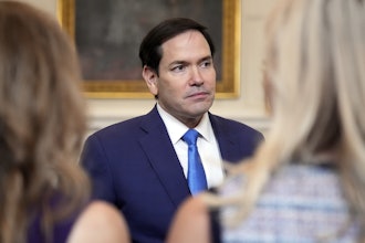 Secretary of State Marco Rubio arrives before a trilateral signing with Azerbaijan's President Ilham Aliyev and Armenia's Prime Minister Nikol Pashinyan in the State Dining Room of the White House, Friday, Aug. 8, 2025, in Washington.
