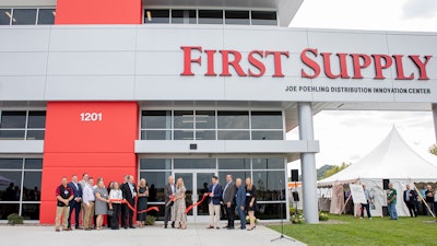 Ribbon cutting ceremony at the First Supply Joe Poehling Distribution Innovation Center, West Salem, Wis., Sept. 18, 2025.