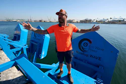 Ian Crichton of C&S Welding Inc. at the Port of Los Angeles' AltaSea ocean institute, Sept. 4, 2025, Los Angeles.