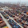 Shipping containers at the Guangzhou Port in southern China's Guangdong province, April 17, 2025.
