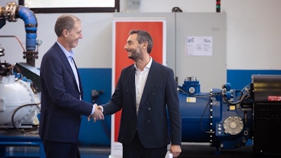 Danfoss Commercial Compressors President Fabio Klein (left) and Palladio Compressors CEO David Candio.
