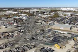 The scene of a UPS plane crash in Louisville, Ky., Nov. 6, 2025.