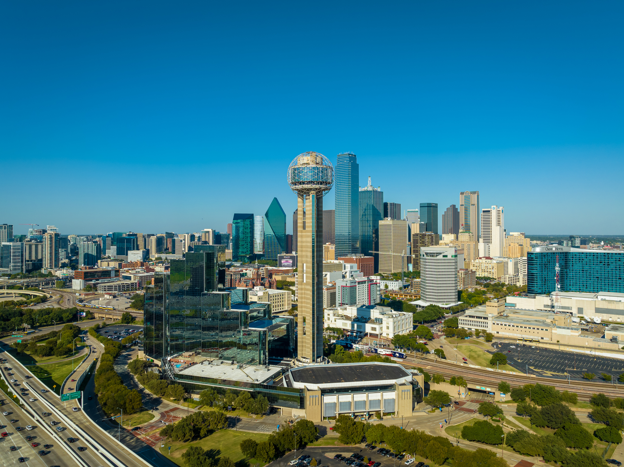 Dallas skyline.