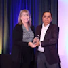 Ajay Bajaj of Rotator Products Limited receives the 2025 Warren Pike Award from PTDA EVP and CEO Ann Arnott during the PTDA Industry Summit, Oct. 24, 2025, San Antonio, Texas.