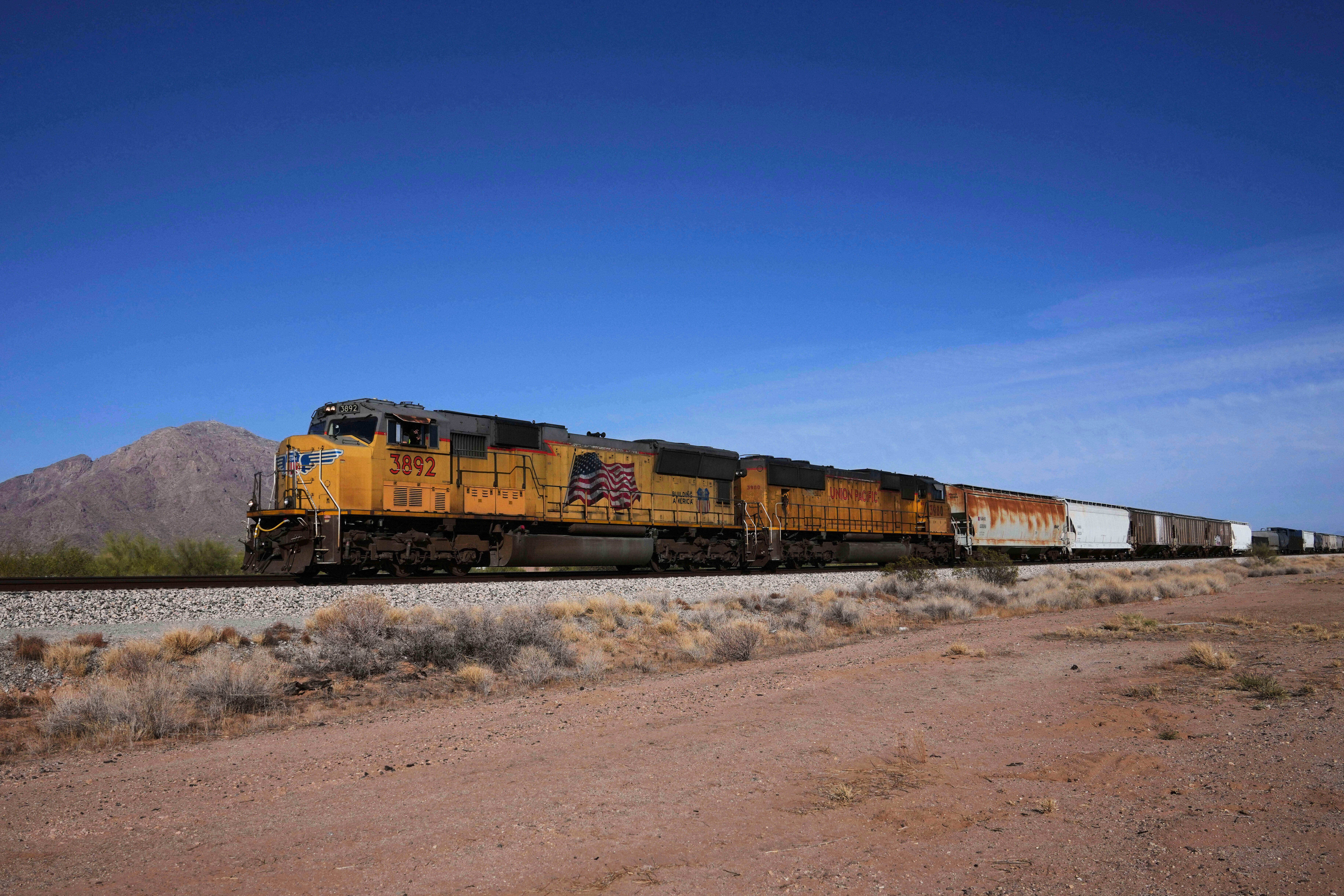 A Union Pacific freight train, April 17, 2025, Eloy, Ariz.