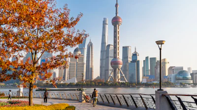 The Huangpu River in Shanghai.