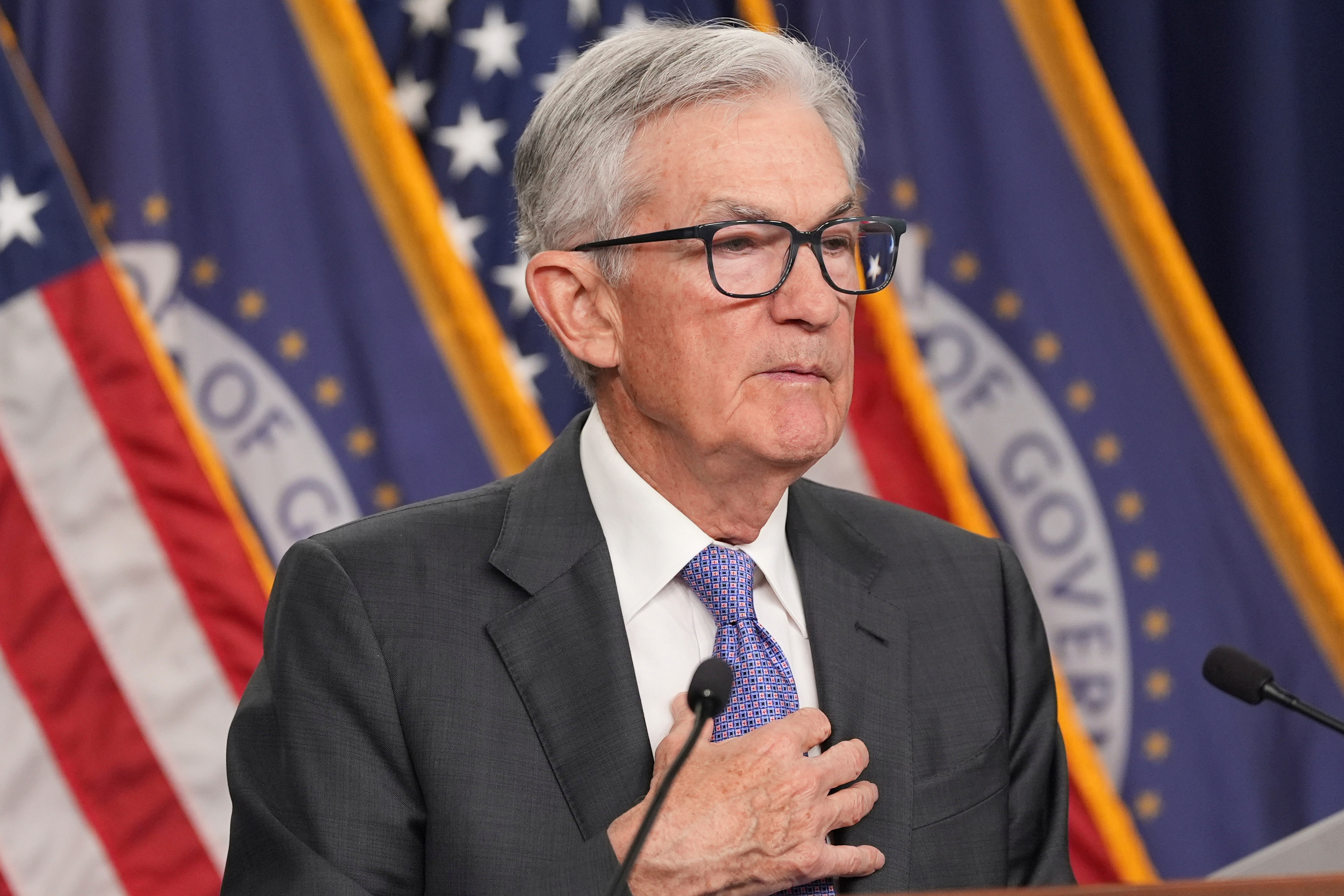 Federal Reserve Chair Jerome Powell at a news conference in Washington, Dec. 10, 2025.