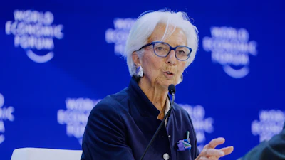 ECB President Christine Lagarde attends the annual meeting of the World Economic Forum in Davos, Switzerland, Jan. 23, 2026.