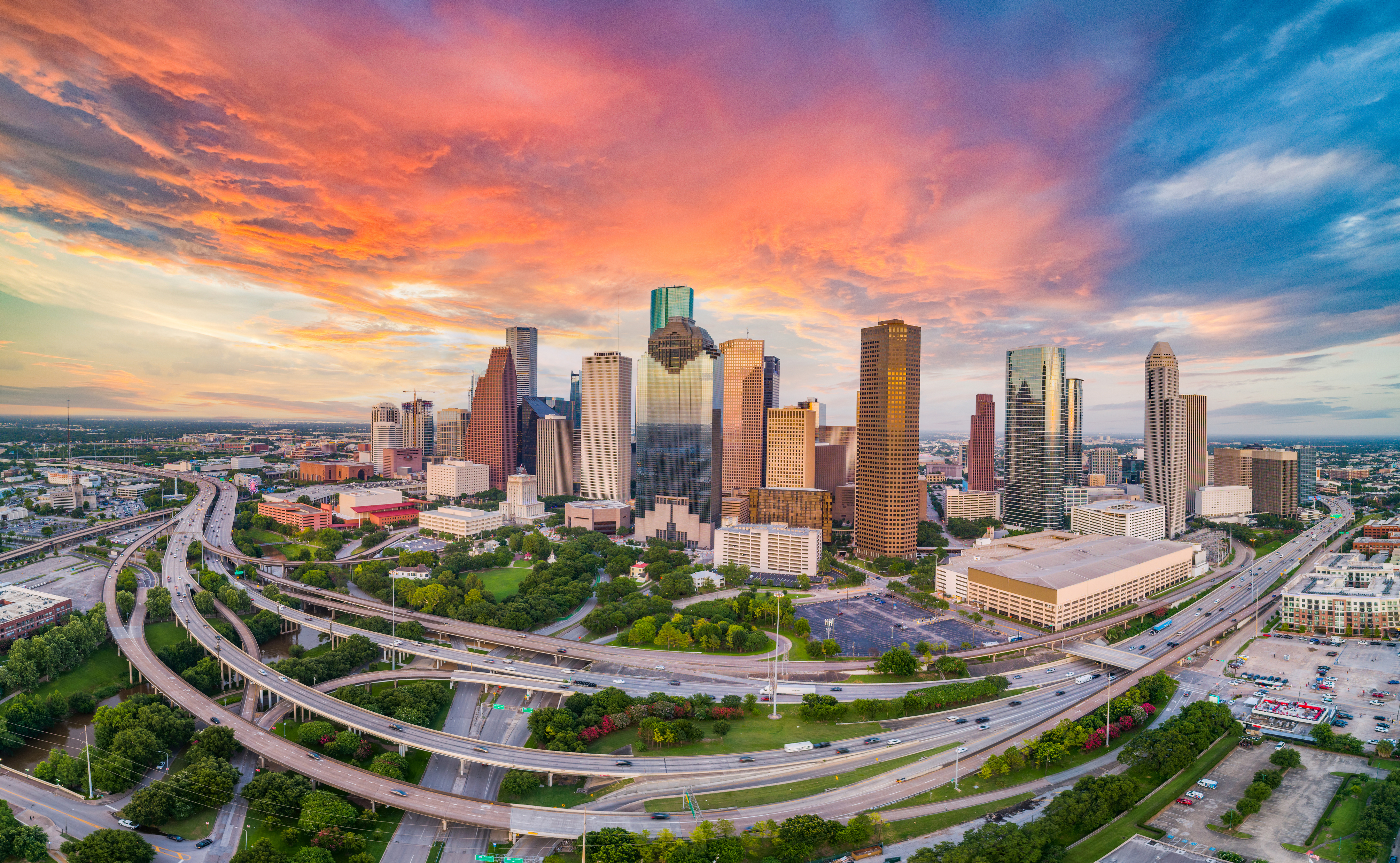 Houston skyline.