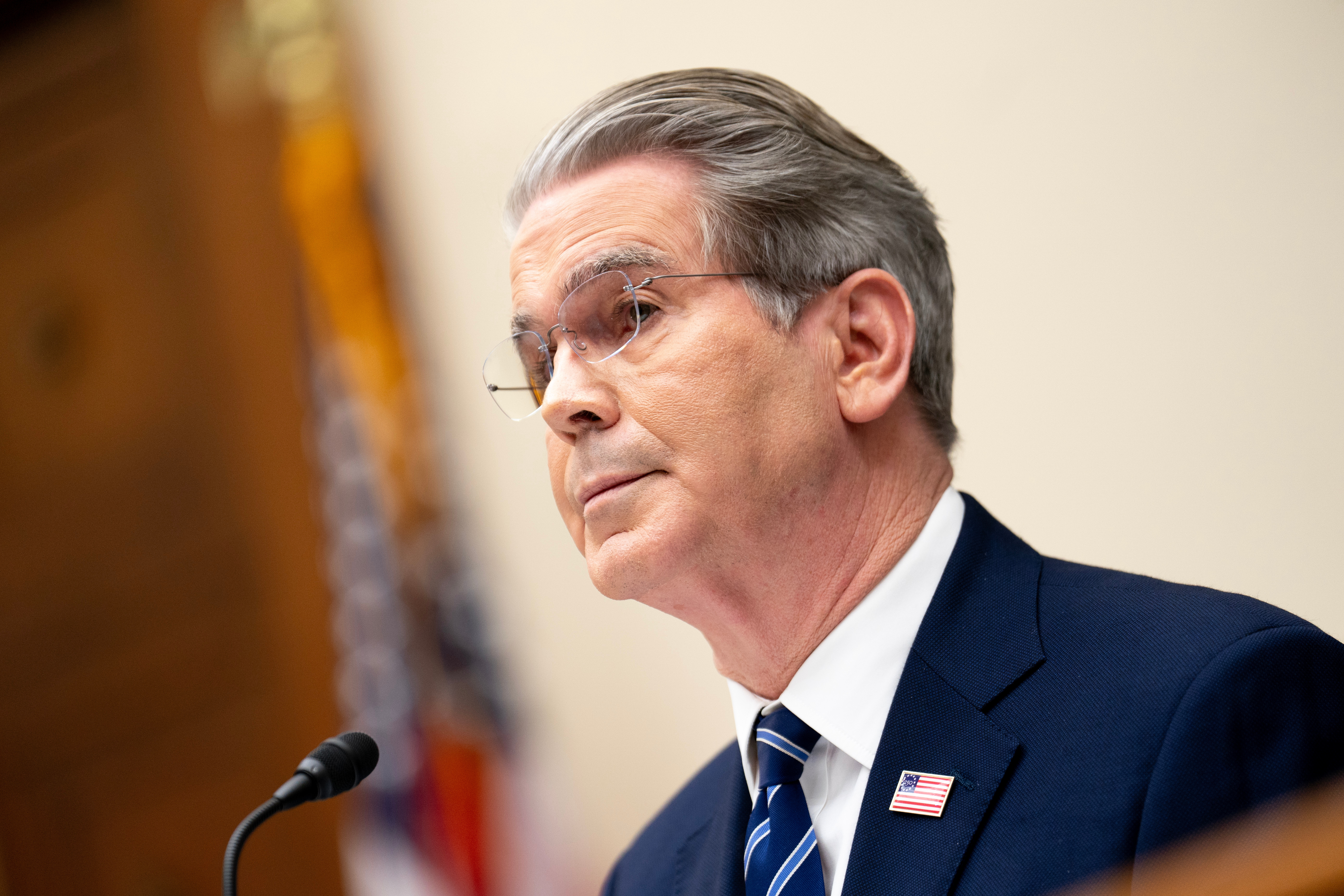 Treasury Secretary Scott Bessent listens to questions from members of the House Financial Services Committee on Capitol Hill, Feb. 4, 2026.