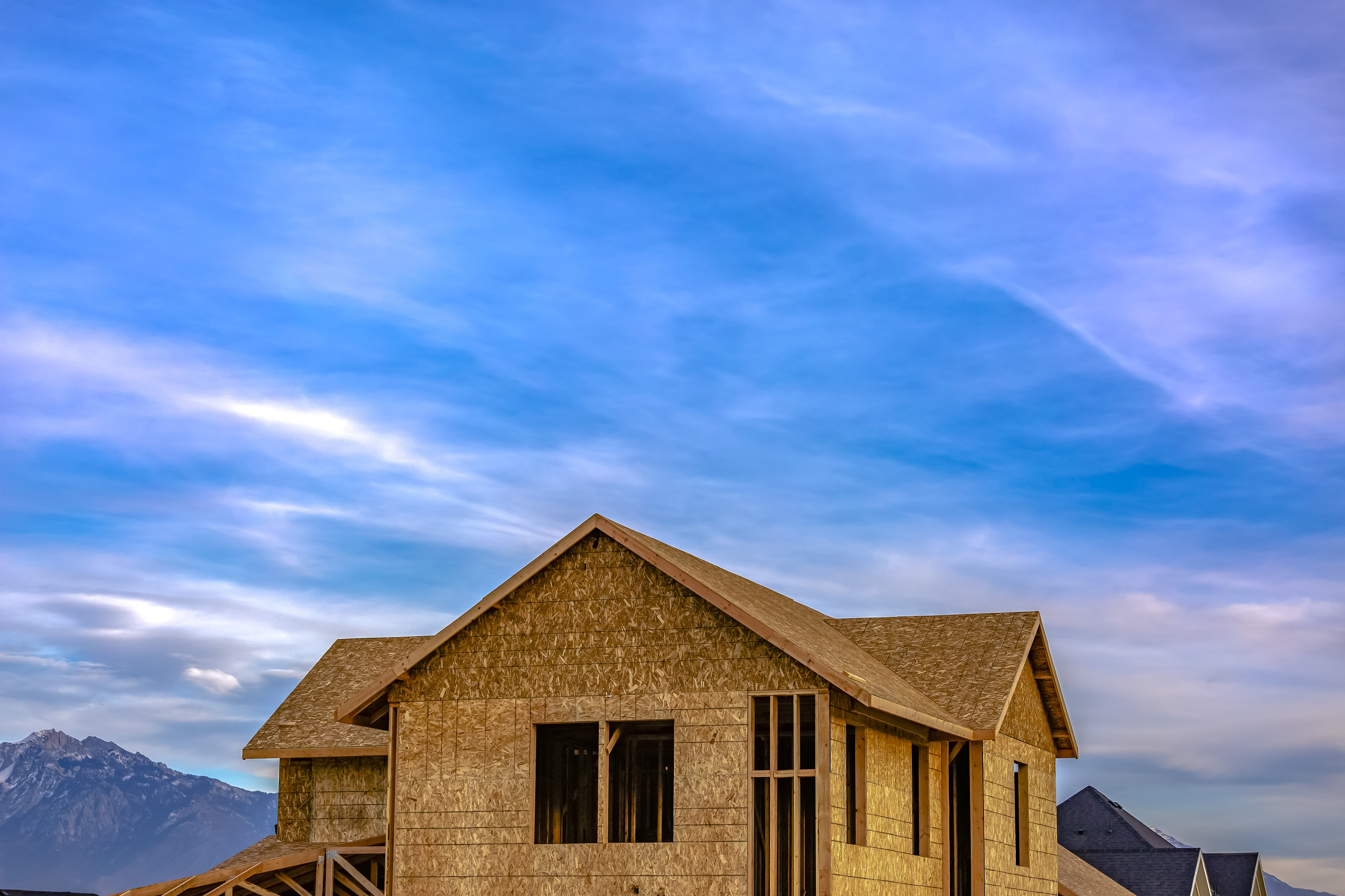 A house under construction in Daybreak, Utah.