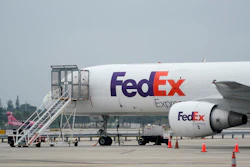 A FedEx cargo plane on the tarmac at Fort Lauderdale-Hollywood International Airport, Fort Lauderdale, Fla., April 20, 2021.
