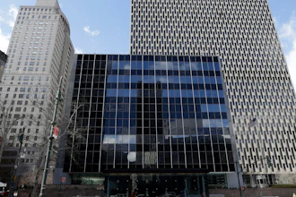 The United States Court of International Trade, center, in front of the Jacob K. Javits Federal Building, New York, March 18, 2015.