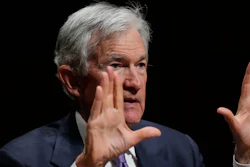 Federal Reserve Chair Jerome Powell gestures while addressing students at Harvard University, Cambridge, Mass., March 30, 2026.