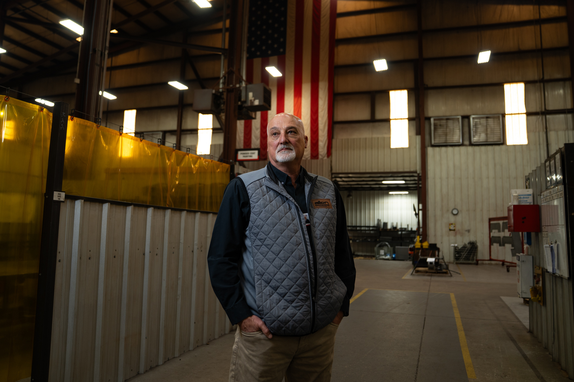 Jay Allen, owner of Allen Engineering Corporation, poses for a portrait Monday, March 16, 2026, in Paragould, Ark.
