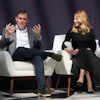 Matt Garman, CEO of AWS, left, speaks next to Denise Dresser, chief revenue officer of OpenAI, at a What's Next with AWS event Tuesday, April 28, 2026, in San Francisco.
