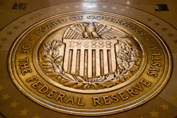 The seal of the Board of Governors of the United States Federal Reserve System is displayed in the ground at the Marriner S. Eccles Federal Reserve Board Building in Washington, Feb. 5, 2018.
